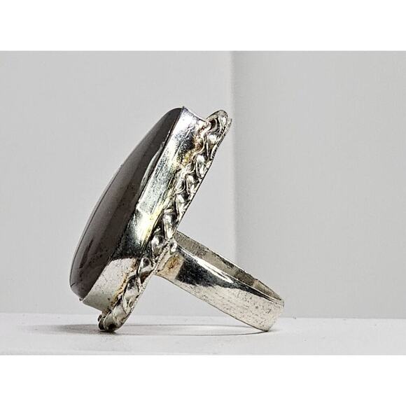 Vintage Colossal Handmade Costume Pear Shape Stone Ring Size 8.5 - Picture 3 of 7